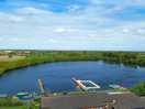 Drone shot of the site