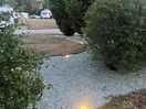 Shrub mood lighting around toilet block