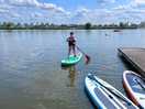Sup boarding in the camp lake