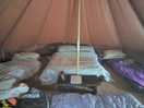 Inside bell tent for 5 people