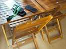 Outside garden furniture as a dining table.