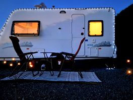 Our caravan by night