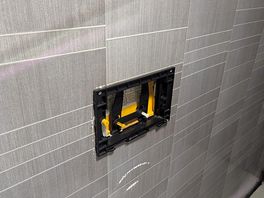 Missing toilet flush cover.