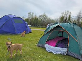 Our humble tent. ideal base location for exploring the jurassic coast.