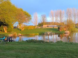 Beautiful view from the pitch overlooking the lake.
