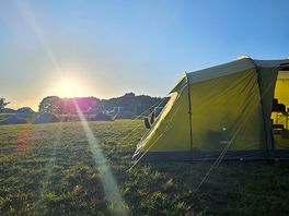 Sunset over the field.