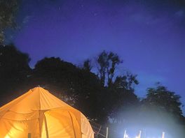 Bell tent at night