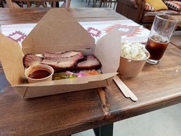 Enjoying a bit of brisket for my dinner