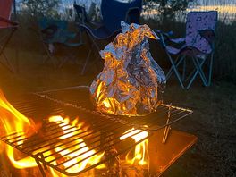 Flame melted camembert