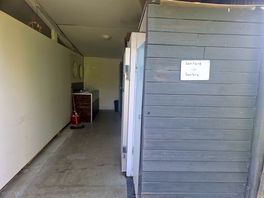 Side wall of toilet with gaps . see trough at night no privicy