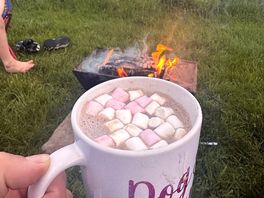 Hot chocolate by the fire