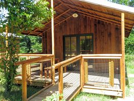 Chalet exterior with ramp