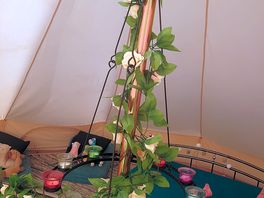 Inside tent