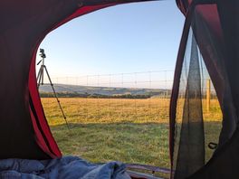 View from tent door looking out over southern view