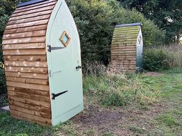 Outside compost toilets