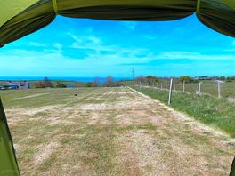 View from our pitch beautiful coastline .
