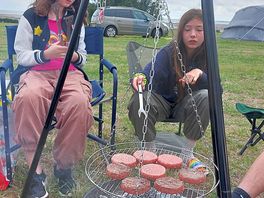 Kids creating dinner