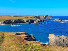 The view from sw coast path not far from pitch.