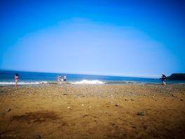 Beach opposite the campsite