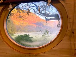Sunrise from the warmth of the pod.