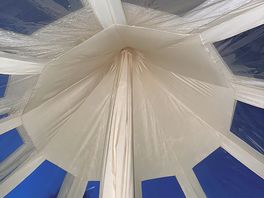 Roof of tent at night