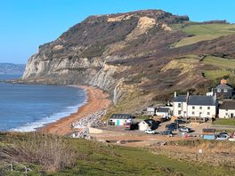 Seatown beach and the anchor.