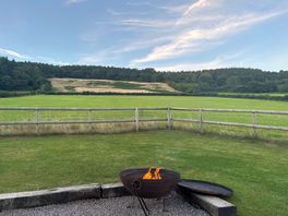 Beautiful view and the firepit going.