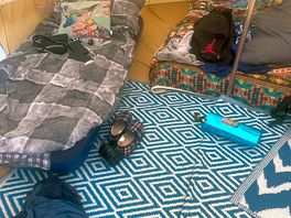 Inside the tent