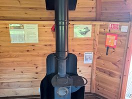 The lovely log burning stove. it really does throw out some heat.