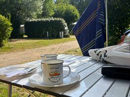Morning coffee in the sunshine.