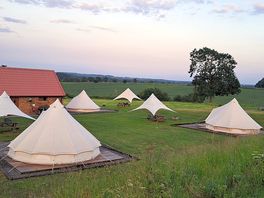 Bell tent glamping area.