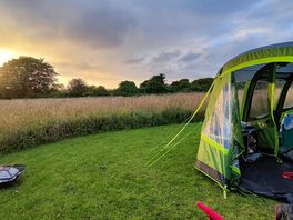 Our large coleman 4xl tent with plenty of spare space around it.