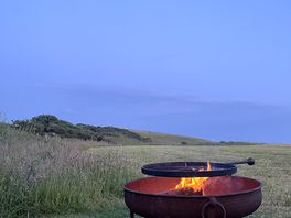 Fire pit at dusk