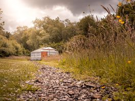 The yurt is private and peaceful, tucked away in its own meadow