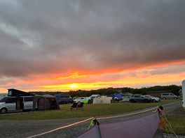 Beautiful sun set over the campsite.