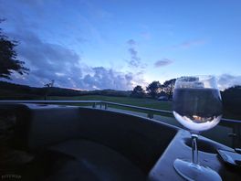 Evening hot tub