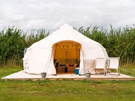 Looking towards the Bell Tent. Photo taken by Boutique Camping.