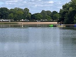 Lake with a sandy beach