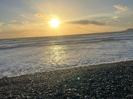 Beautiful beach opposite the campsite