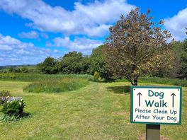 The entrance to the dog walking area.