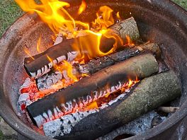 Fire pit at pitch and wood available to buy