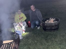 Shared fire pit where we made smores and chatted to fellow glampers.