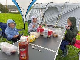 Kids enjoying breakfast