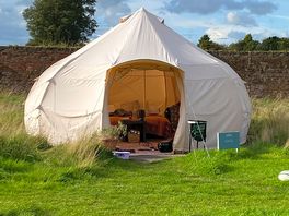 The sage tent one double bed and two single beds