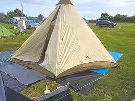 Set up... needed a gazebo but unable to build due to high winds