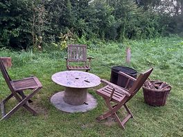 Seating outside bell tent