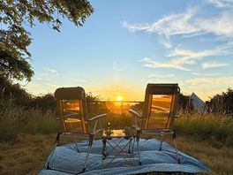 Sunset outside the bell tent