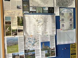 Information board with some beautiful local walks in the countryside