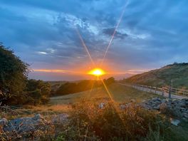 Spectacular view of sunset by the sea
