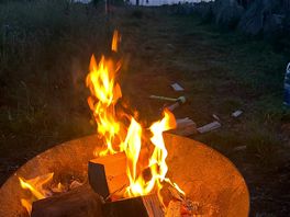 Camp fire at sunset!